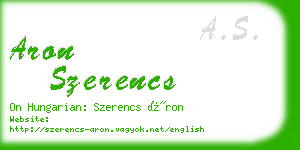 aron szerencs business card